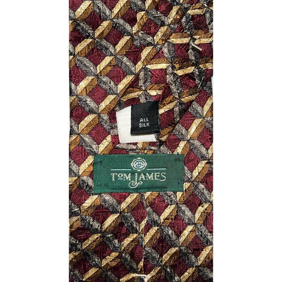 Men’s Tom James All Silk Geometric Neck Tie - Picture 2 of 2